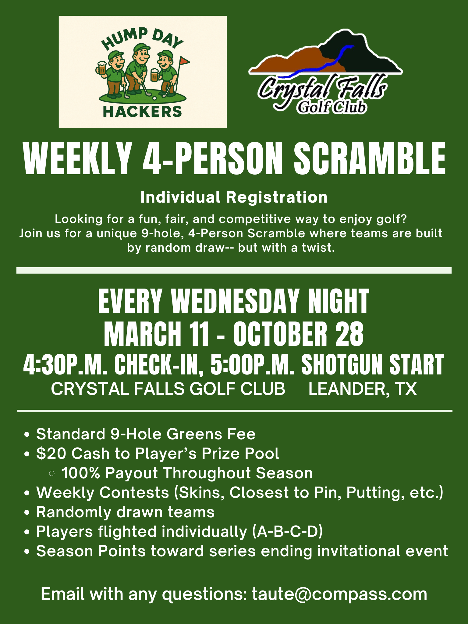 2026 Weekly Wednesday Night Scramble