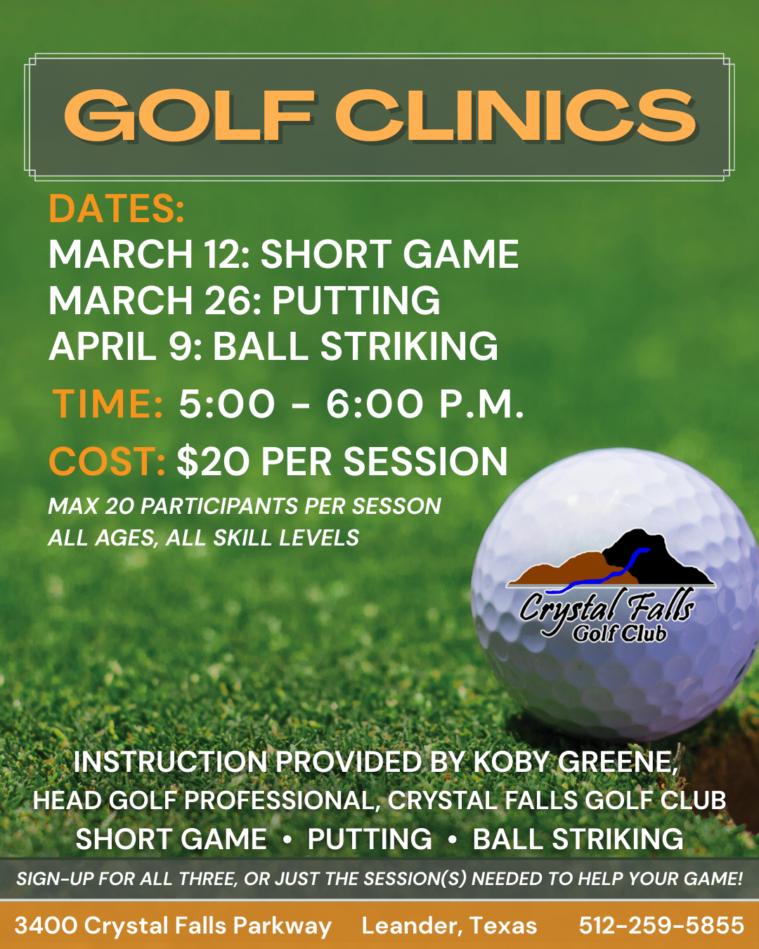 Golf Clinics with Koby Greene